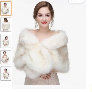 Cream Faux fur scarf/wrap